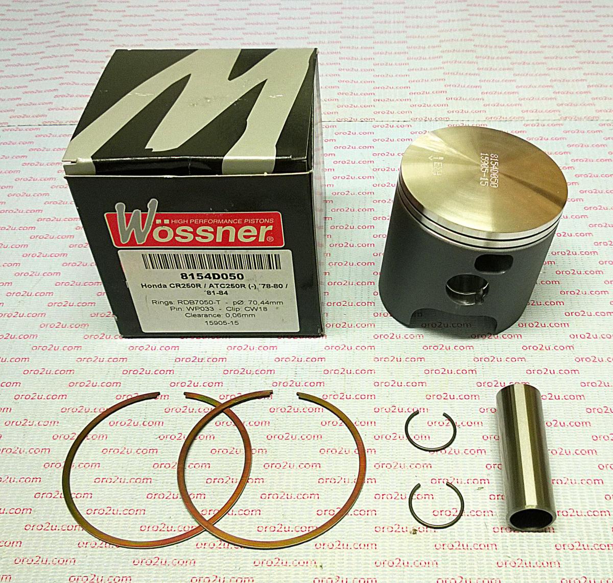 WOSSNER 72mm FORGED PISTON KIT HONDA CR250 78-80, ATC250R 81-84