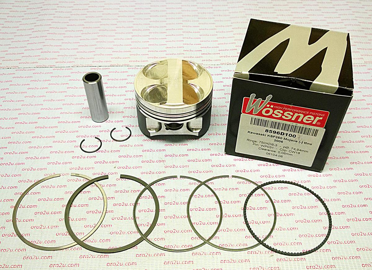 WOSSNER 74.5mm FORGED PISTON KIT KAWASAKI KSF250 MOJAVE 87-05, KLR250 87-05