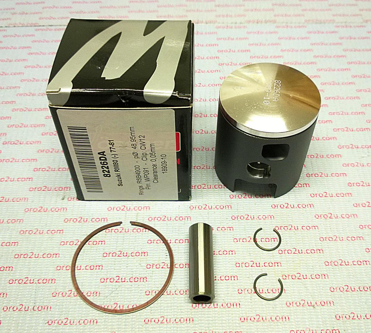 PISTON KIT 77-81 RM80 49.50 FORGED WOSSNER 8226D050
