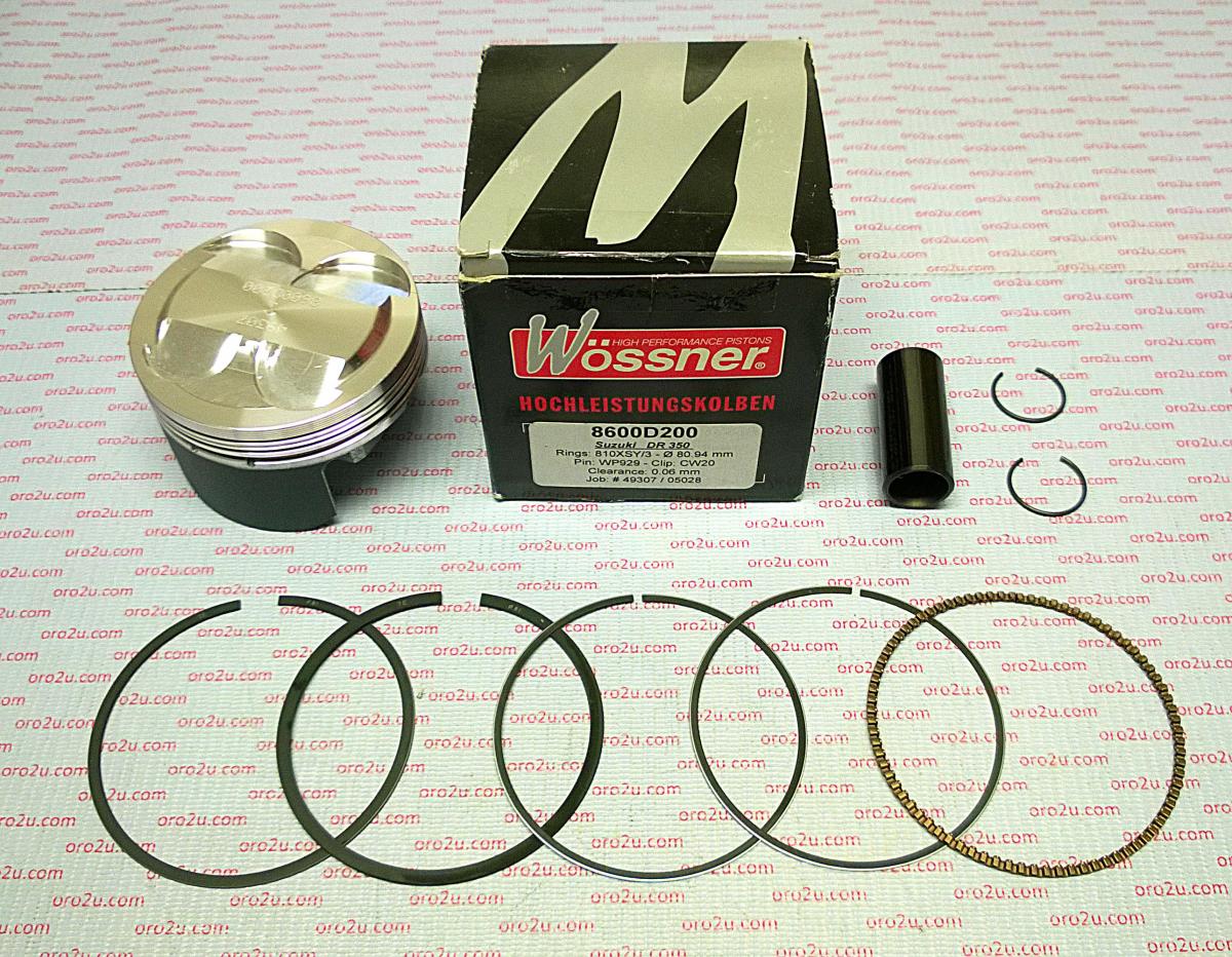 PISTON KIT 90-99 DR350 79.00 FORGED WOSSNER 8600DA