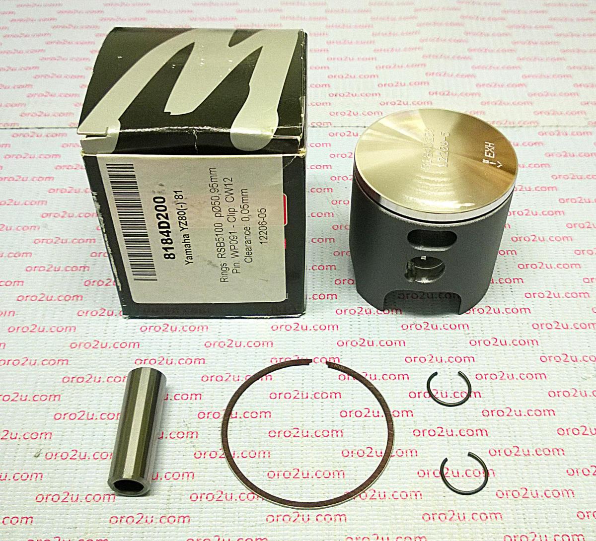 PISTON KIT 1981 YZ80 50.00mm FORGED WOSSNER 8184D100