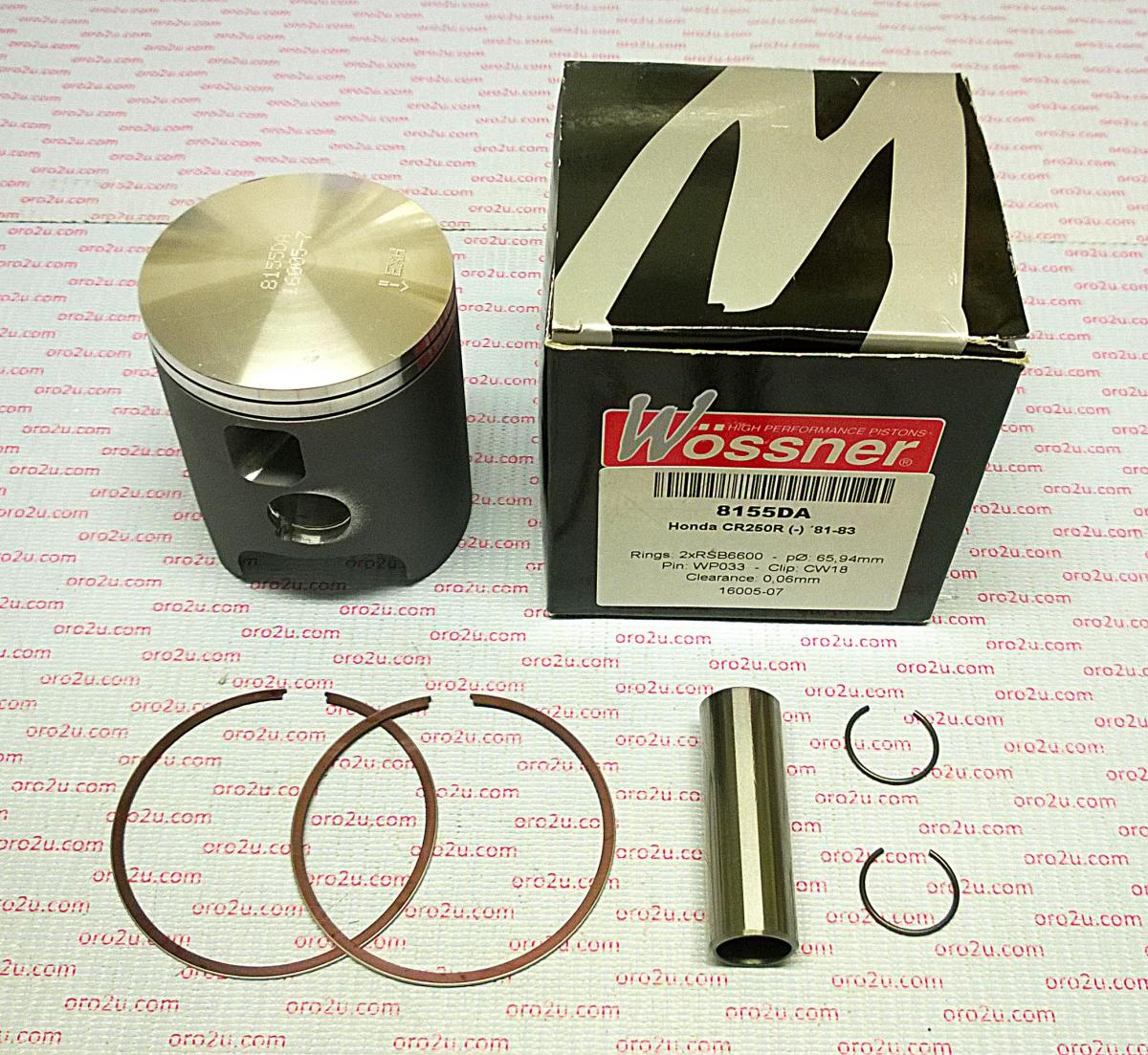 PISTON KIT 81-83 CR250 66.50 FORGED WOSSNER 8155D050