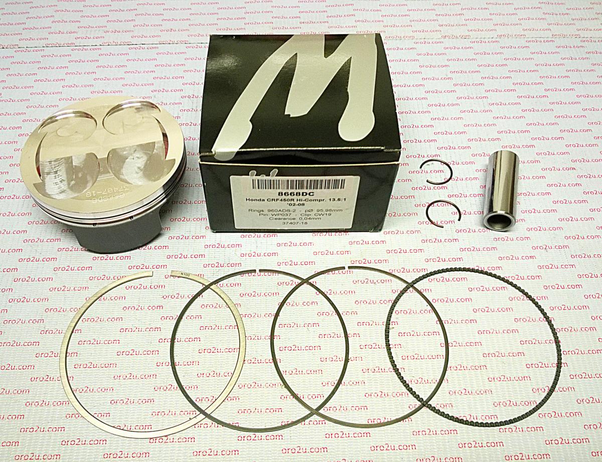 PISTON KIT 02-08 CRF450R HC 96 FORGED WOSSNER 8668DB