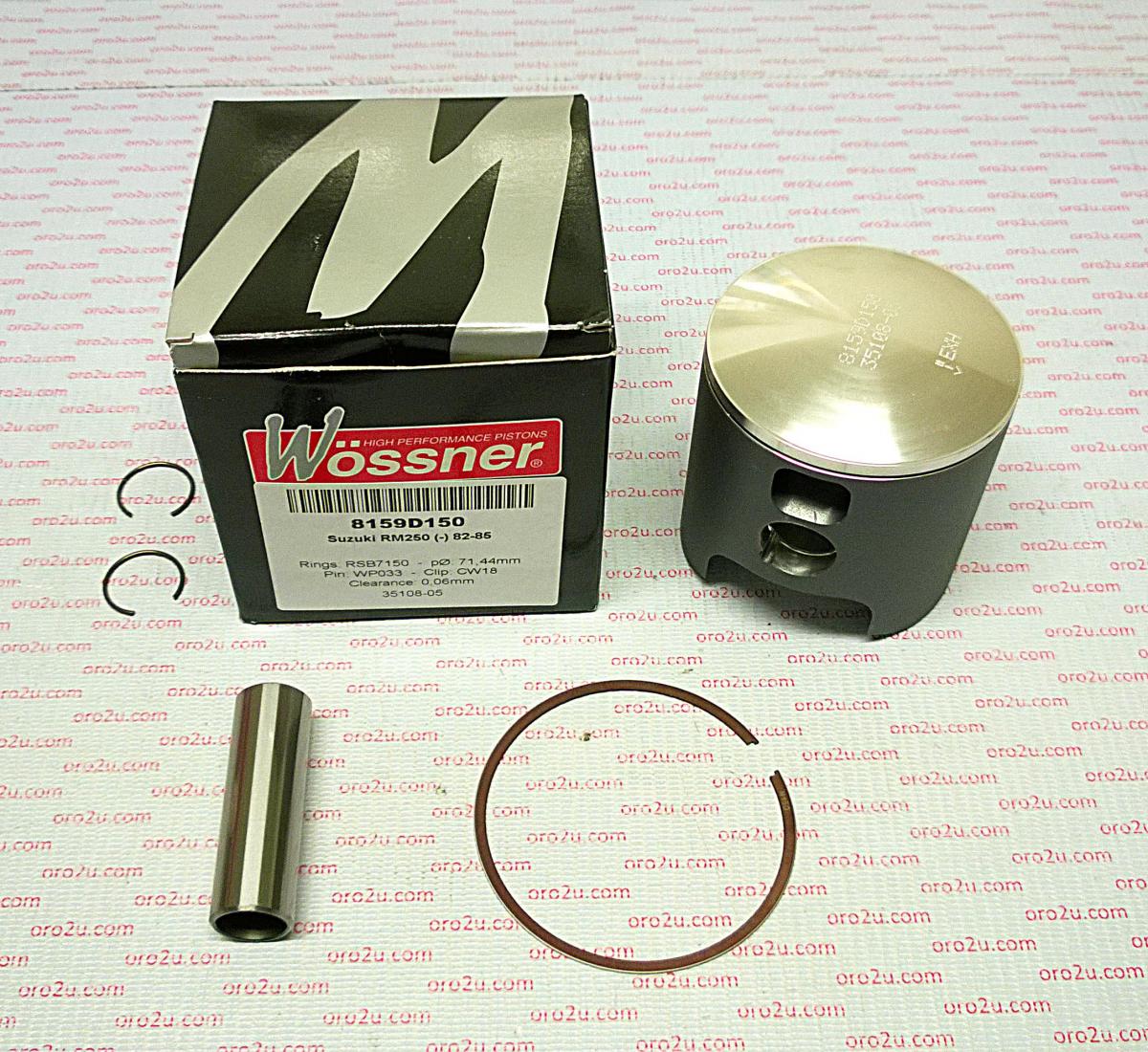 PISTON KIT 82-85 RM250 70.50 FORGED WOSSNER 8159D050