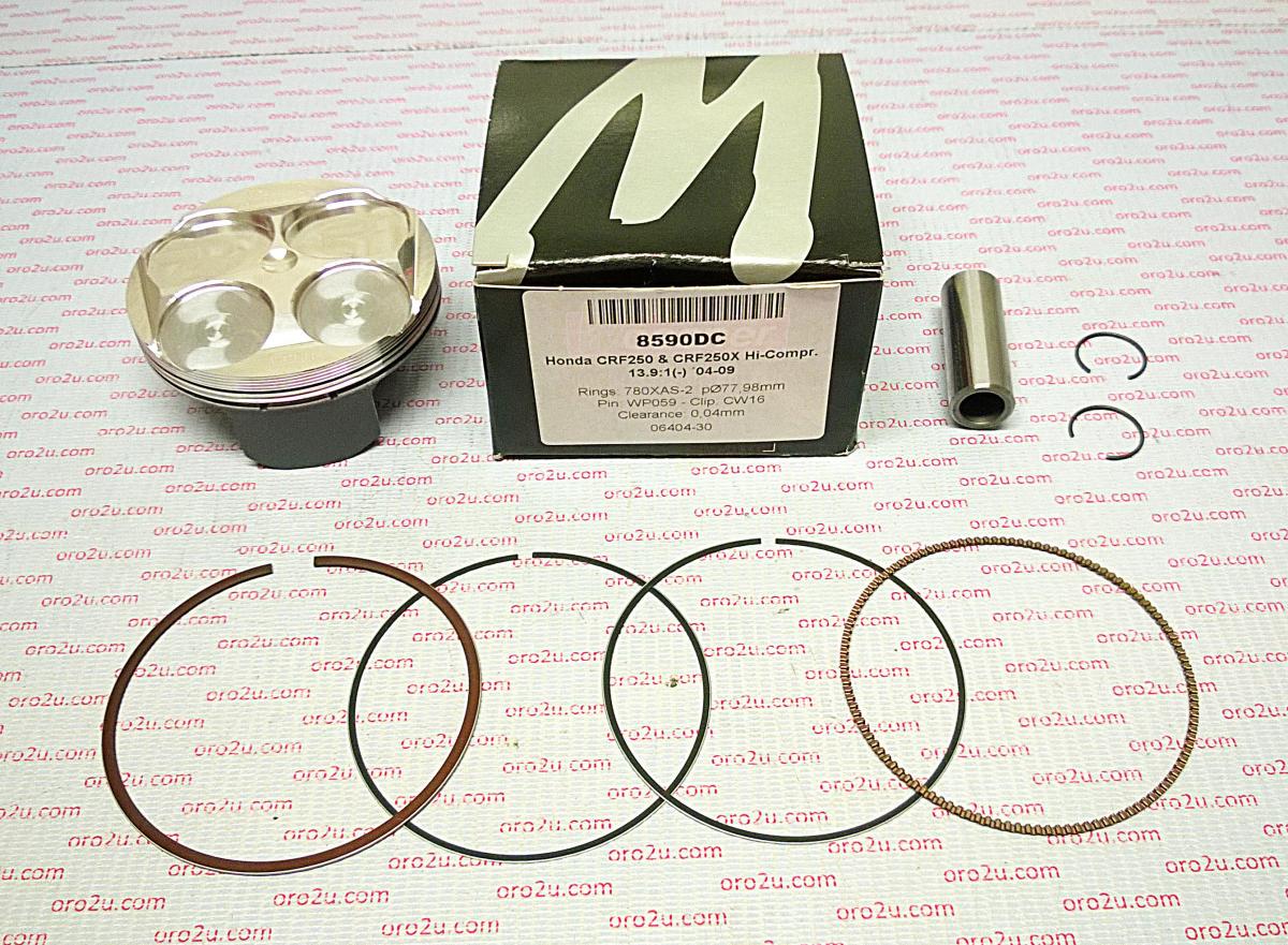 WOSSNER 78mm FORGED HC PISTON KIT B, HONDA CRF250R 04-09, CRF250X 04-09