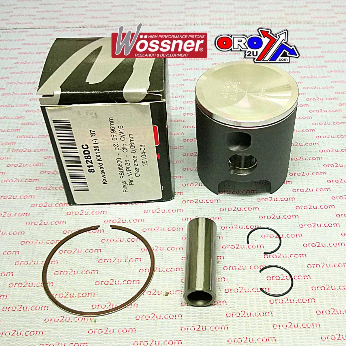 WOSSNER 56mm PISTON KIT A, KAWASAKI KX125 1987