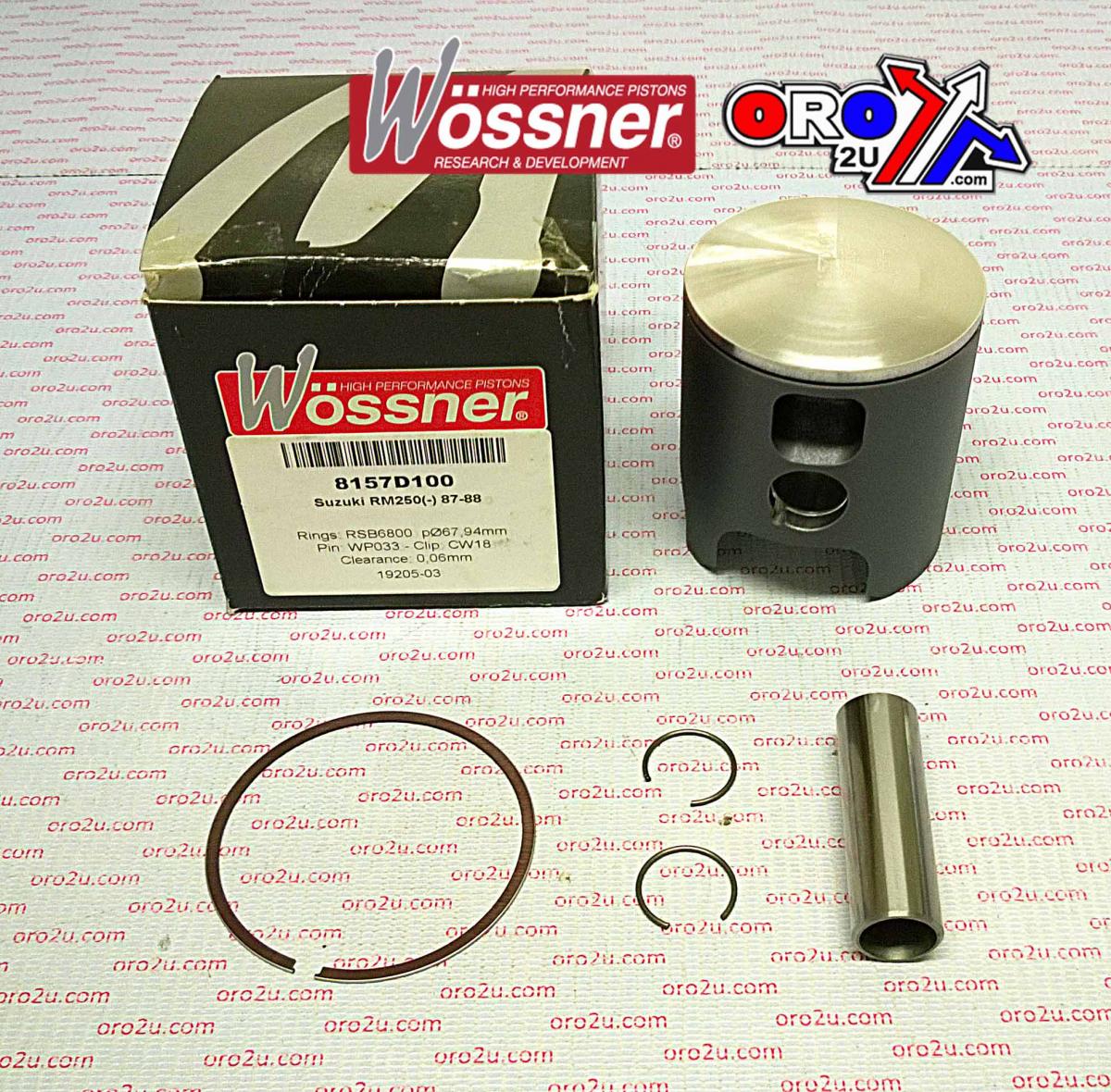 WOSSNER 68mm PISTON KIT SUZUKI RM250 1987-1988