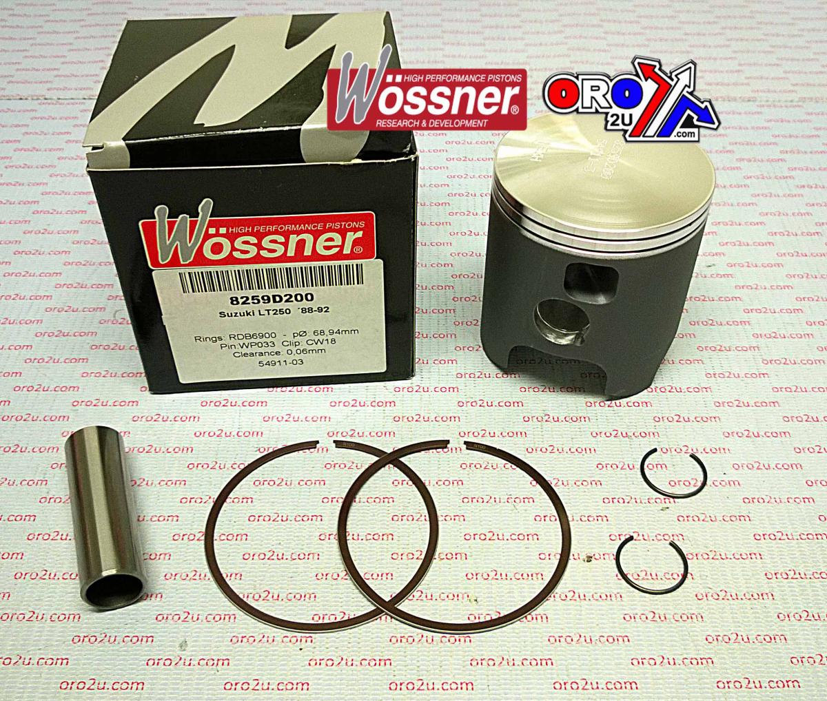 WOSSNER 68.5mm PISTON KIT SUZUKI LT250R 1988-1992