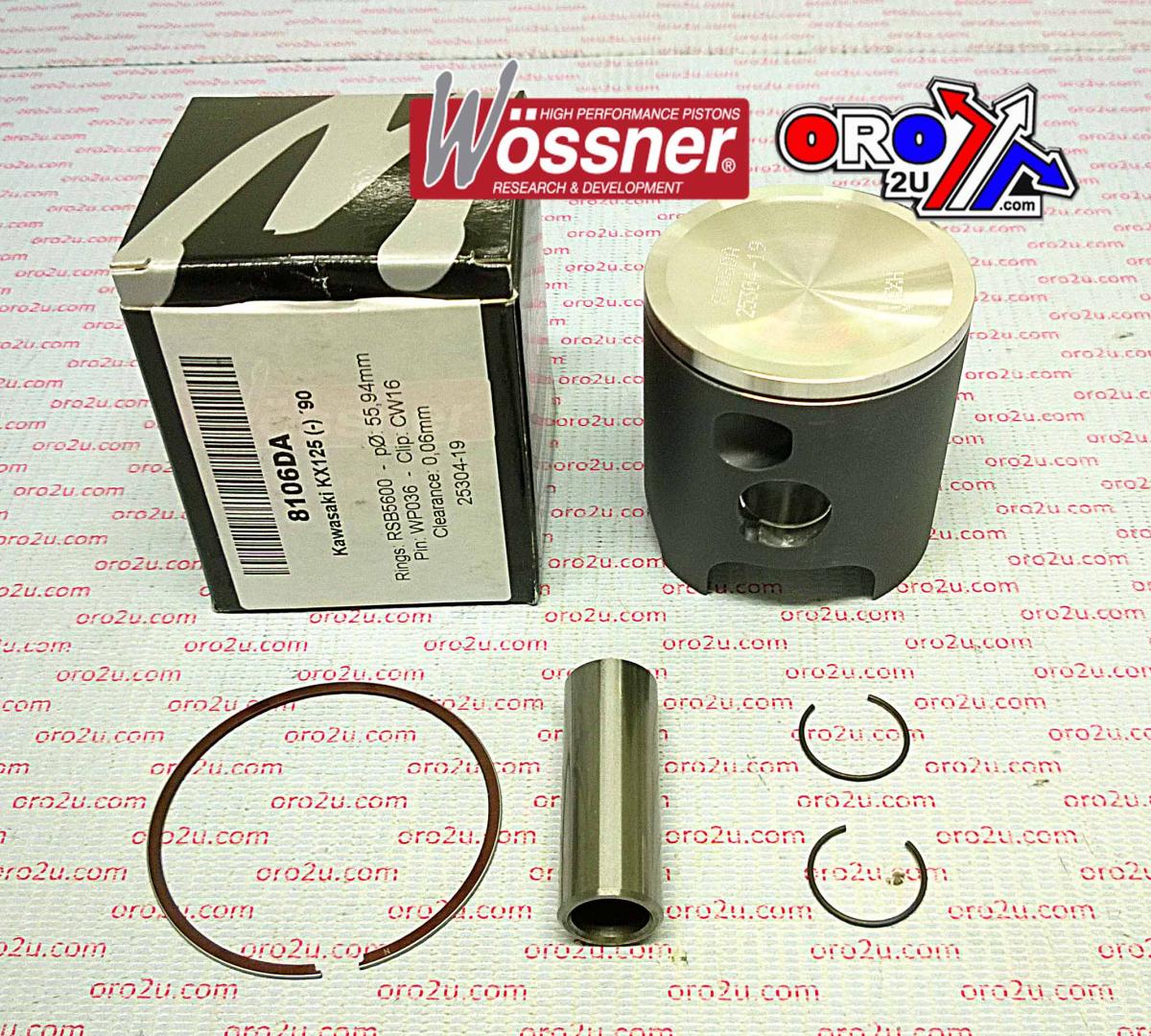 PISTON KIT 1990 KX125 57.00 WOSSNER 8106D100 KAWASAKI MX