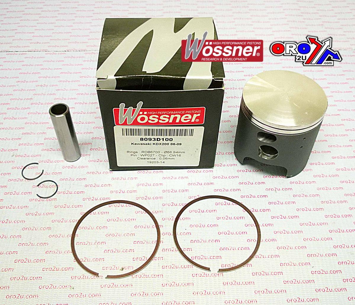 WOSSNER 66mm PISTON KIT KAWASAKI KDX200 1986-2006