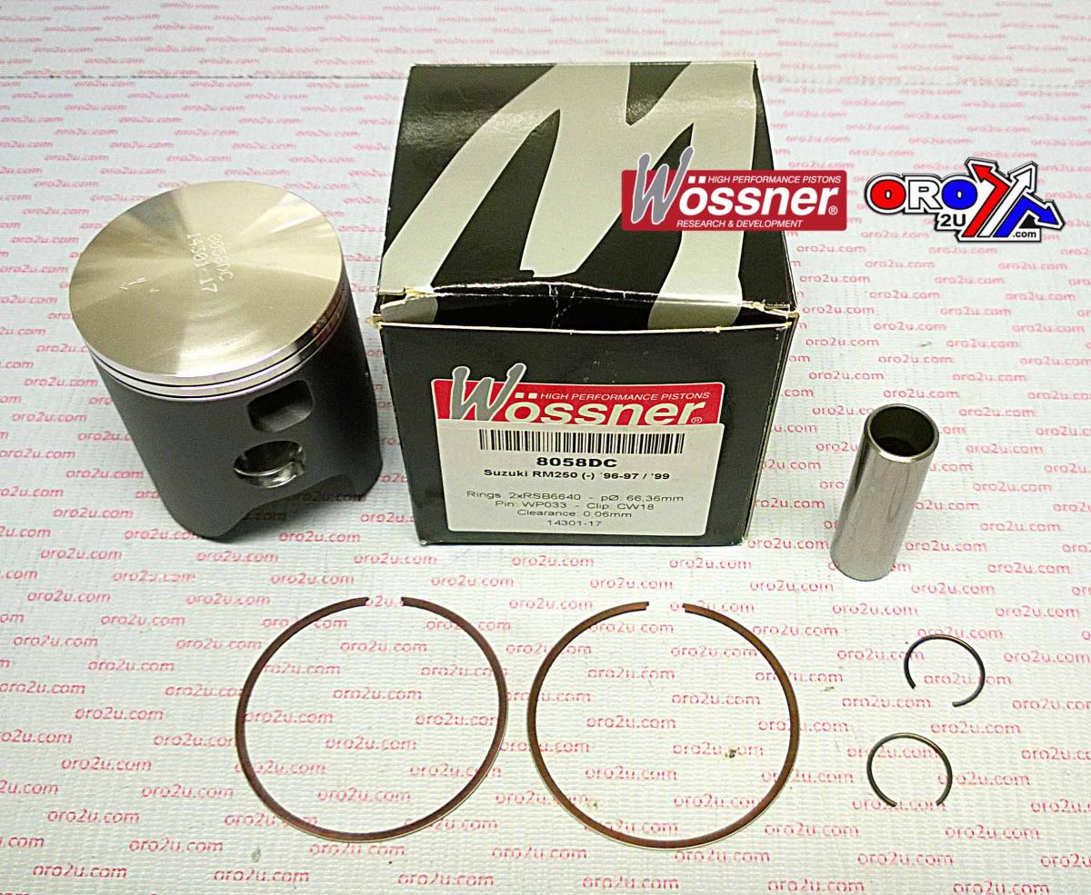 PISTON 96-97, 99 RM250 66.40 WOSSNER 8058DB SUZUKI MX