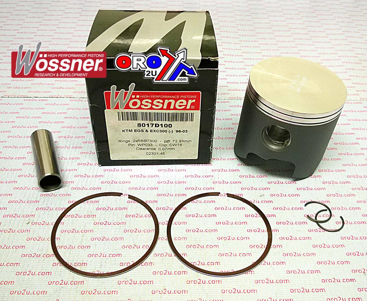 WOSSNER 72mm FORGED PISTON KIT b, KTM 300 SX/EXC/MXC 1996-2003
