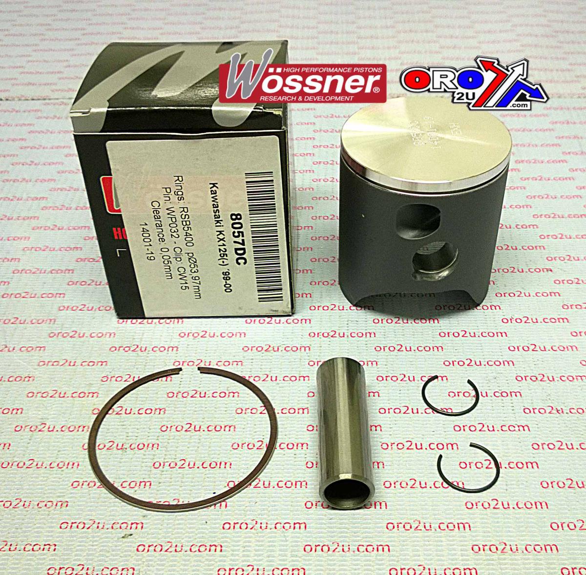 WOSSNER 54mm PISTON KIT C, KAWASAKI KX125 1998-2000