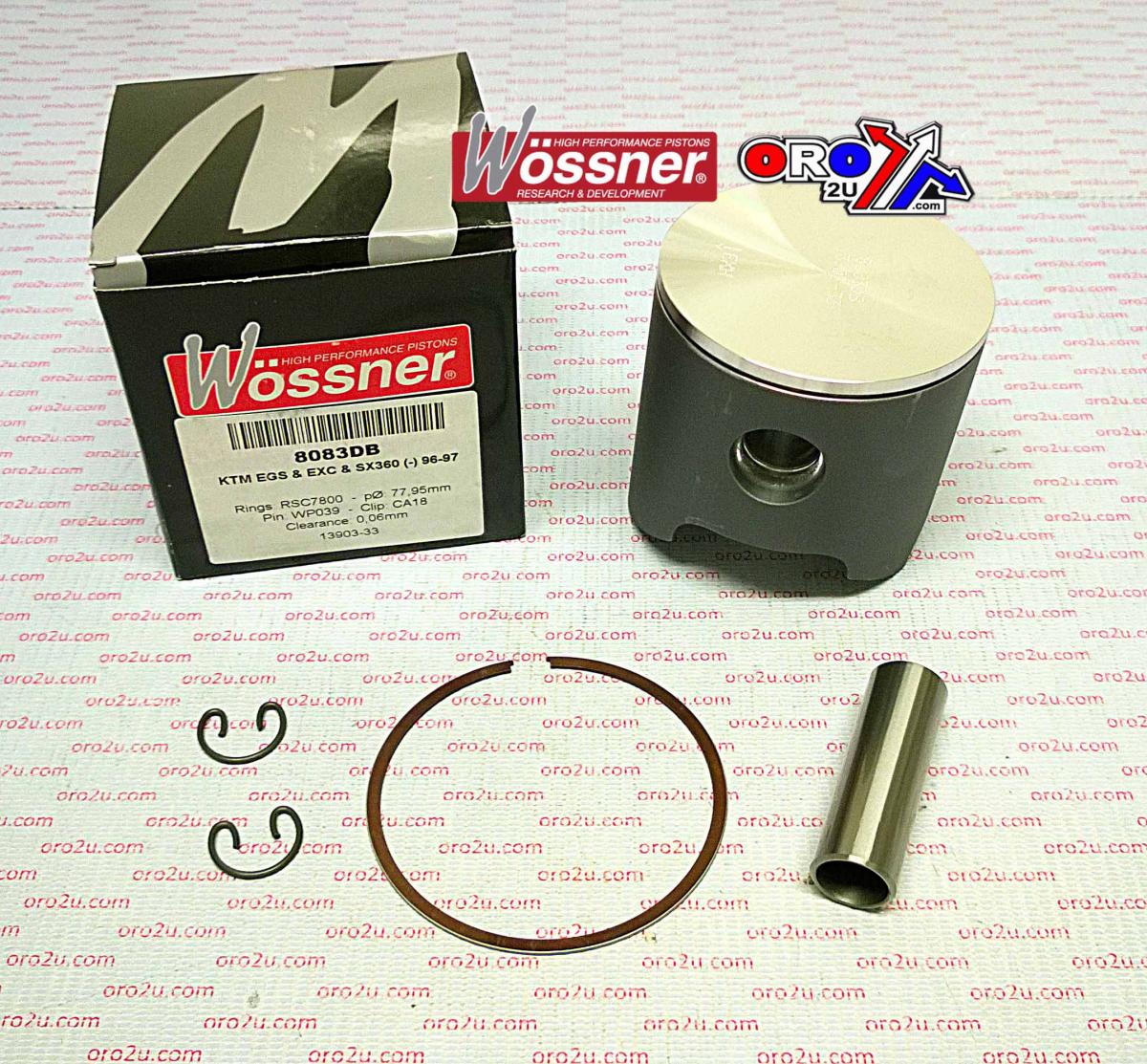 WOSSNER 79mm FORGED PISTON KIT KTM 360 1996-1997