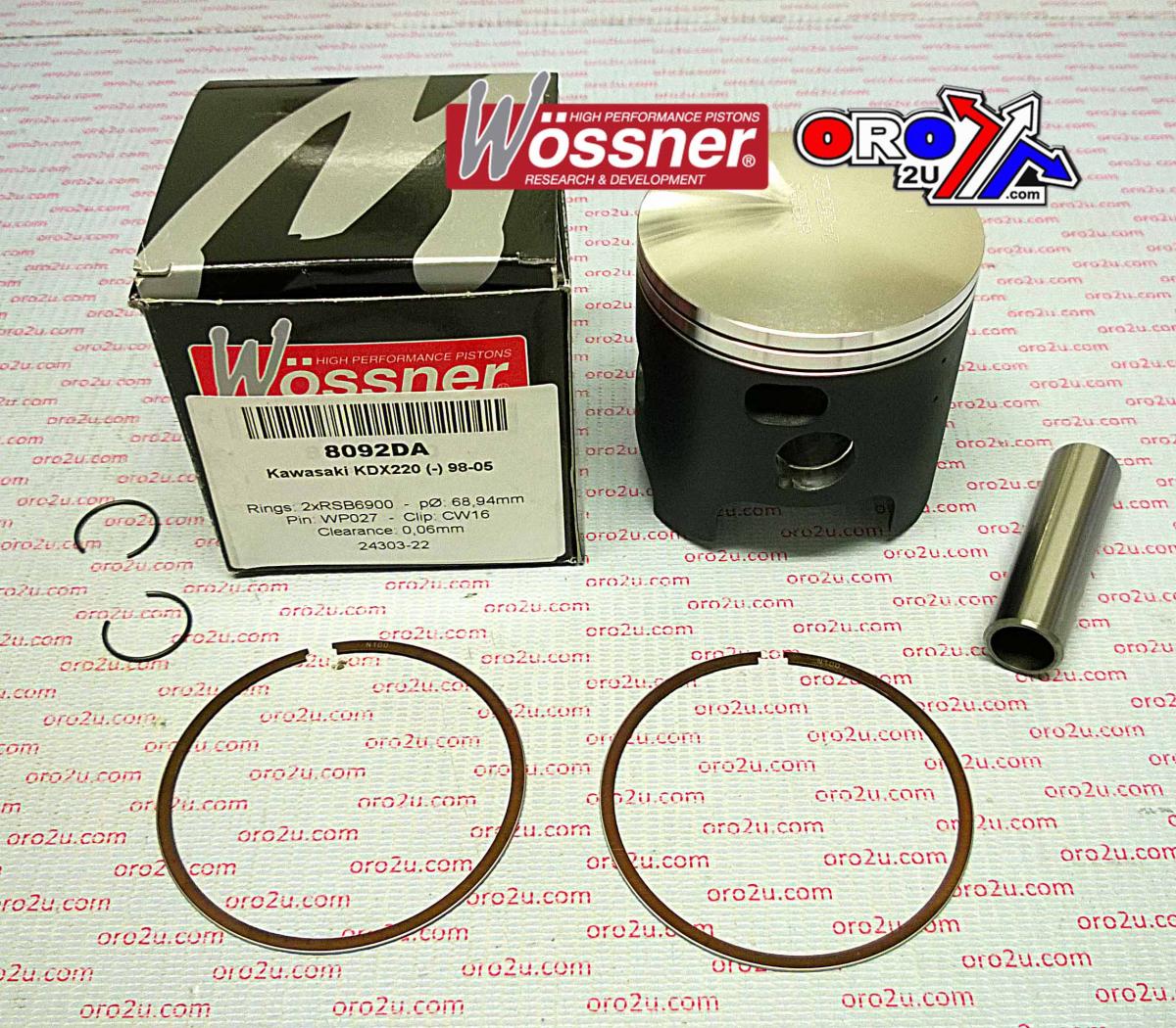WOSSNER 69mm PISTON KIT C, KAWASAKI  KDX220R 1997-2005
