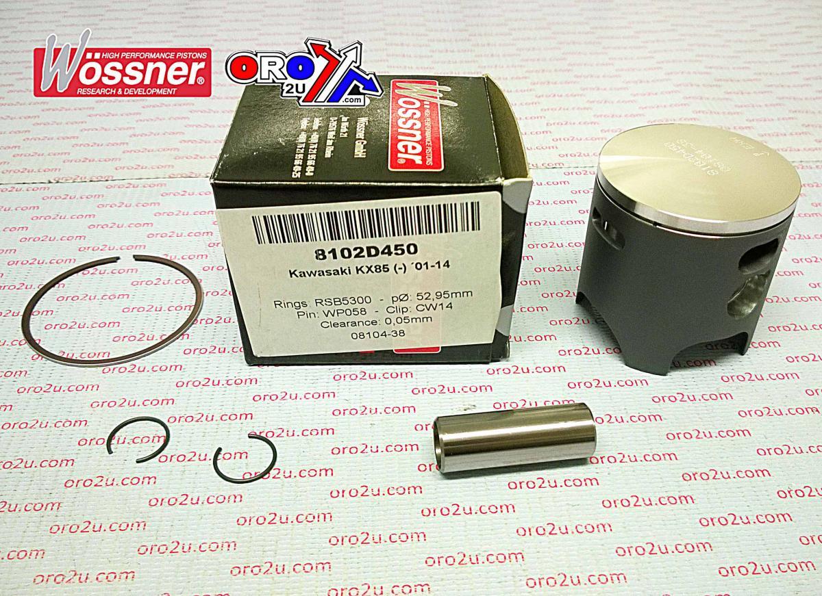 PISTON KIT 01-14 KX85 53.00 WOSSNER 8102D450 KAWASAKI MX
