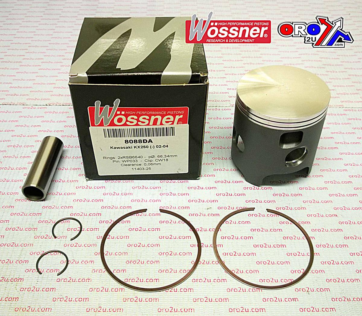 PISTON KIT 02-04 KX250 66.40 B WOSSNER 8088DB KAWASAKI MX