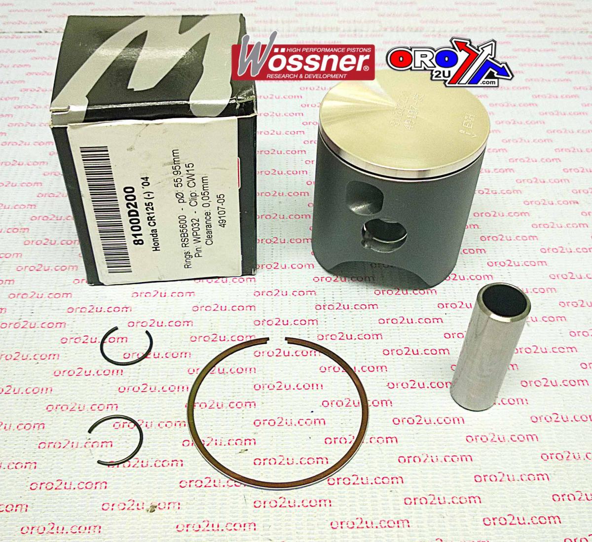 PISTON KIT 2004 CR125 56.00 WOSSNER 8100D200 HONDA MX