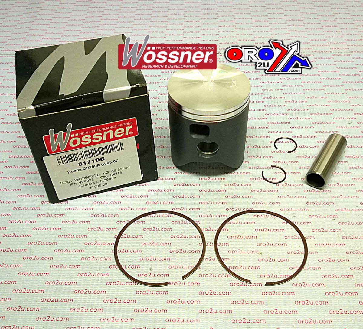 WOSSNER 66.4mm PISTON KIT B, HONDA CR250R 2005-2009