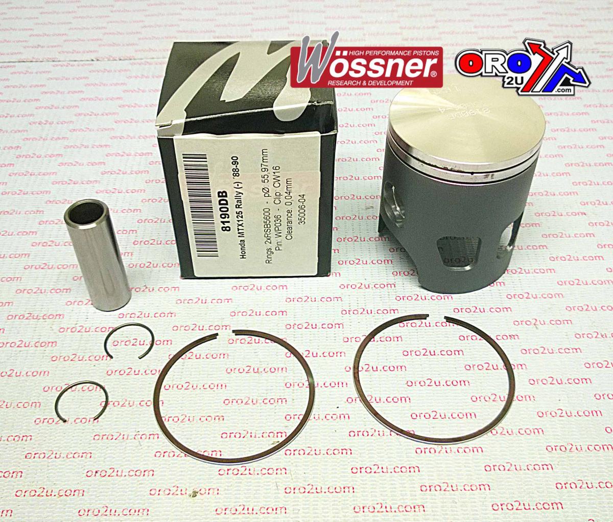 WOSSNER 56mm PISTON KIT B, HONDA MTX125 1988-1990