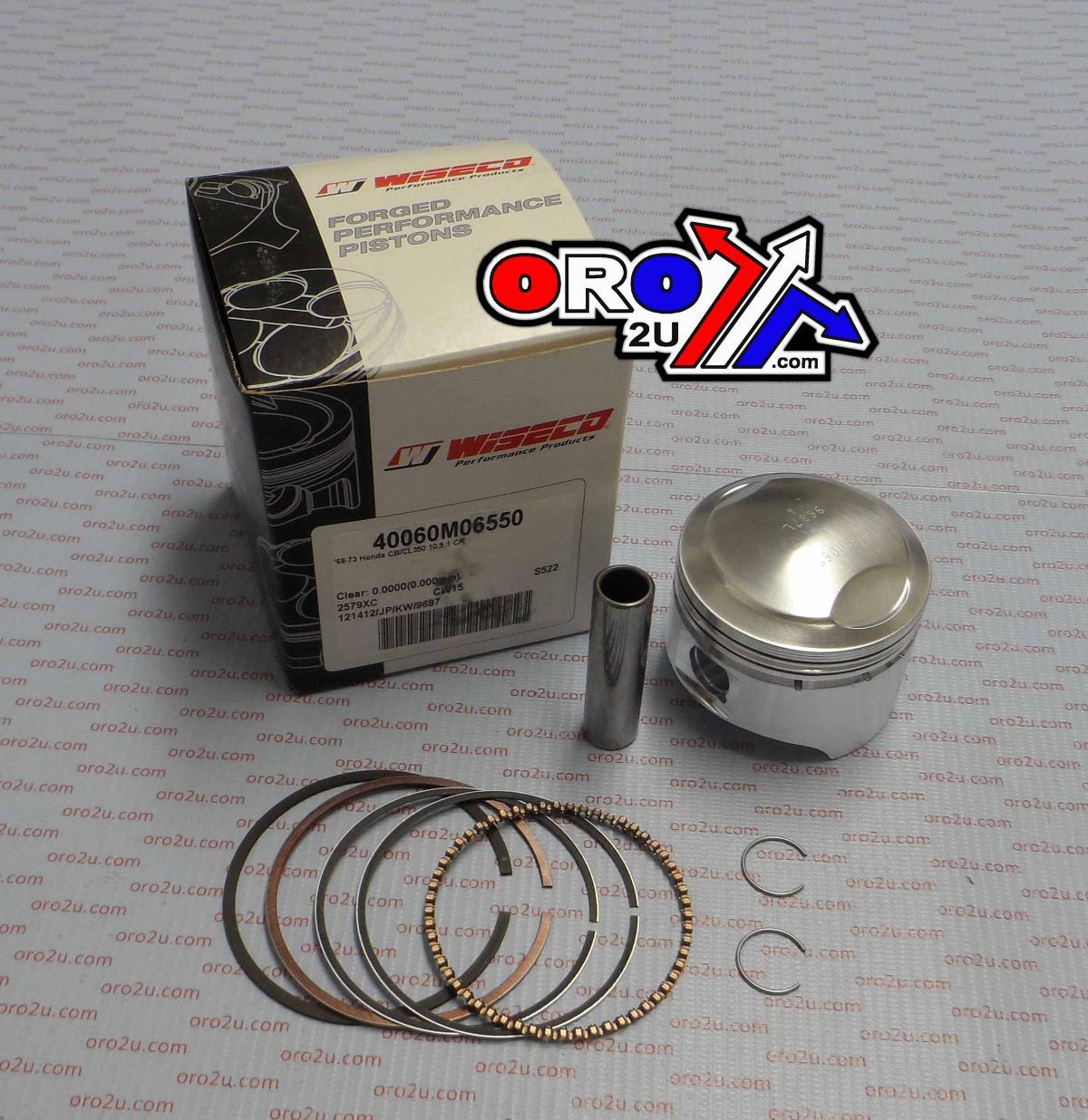 PISTON KIT 68-73 CB350 65.00 WISECO 40060M06500 ROAD HONDA