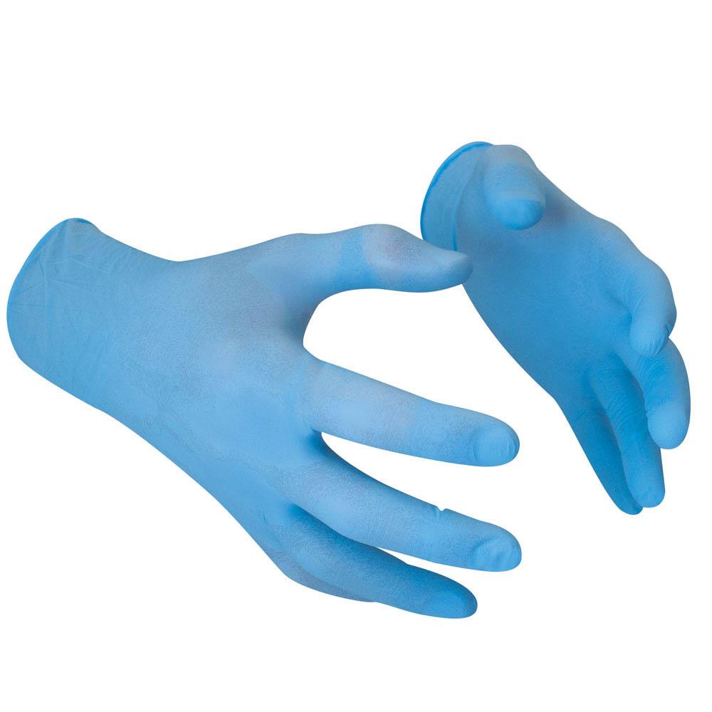 LARGE BLUE NITRILE POWDER FREE GLOVES PK100