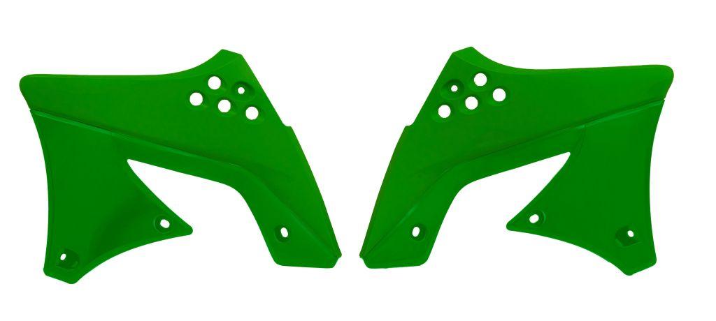 R-TECH FLO GREEN RADIATOR SCOOPS KAWASAKI KX250F 2009-2012