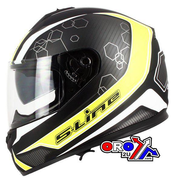 S-LINE ROAD HELMET ROAD L 60 BLACK/YELLOW, FULL FACE S440 DOUBLE VISOR