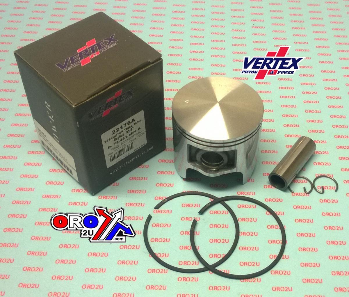 PISTON KIT VERTEX 72.5 C BETA TECNO-ALP 250 95-97, VERTEX 22176C BETA MOTOR