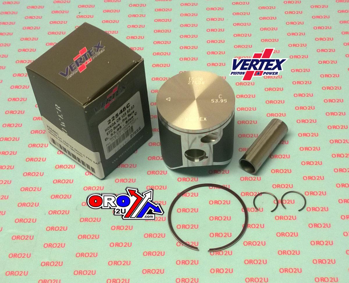 PISTON KIT VERTEX 54 D HONDA CR 125R 92-03 PRO RACE, VERTEX 22548D SINGLE RING