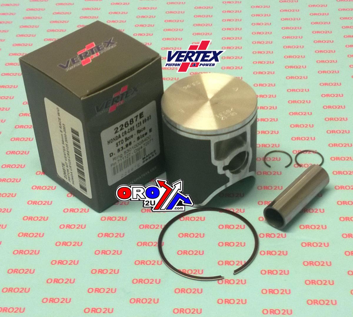 PISTON KIT VERTEX 54.0 C HONDA CR125 00-03 RACE, VERTEX 22687C W/O PORT