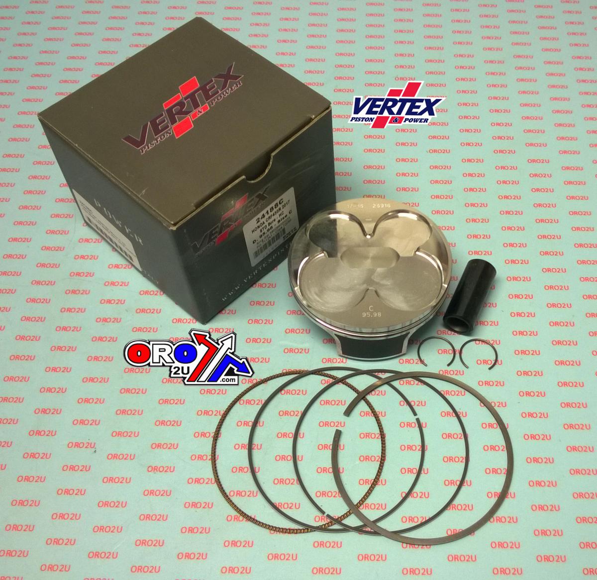 PISTON KIT VERTEX 24188D 96.0 D HC HONDA CRF 450 R/RX 17-18, HC COMPR 14,4:1