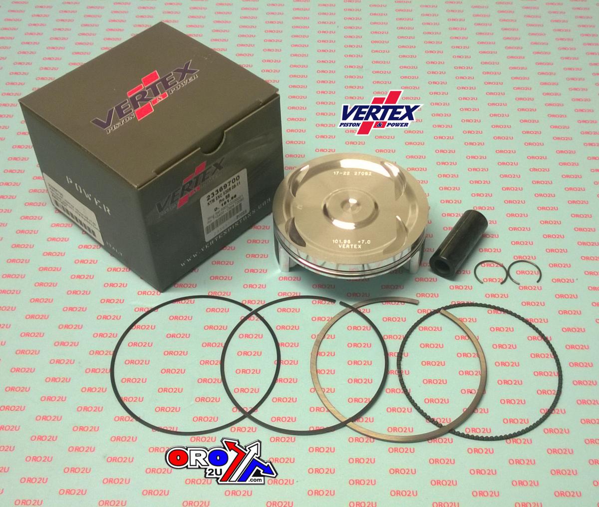 PISTON KIT VERTEX 102.0 HUSABERG FE 450 08-11, OS +7.00 KTM EXC 450 BIG BORE XL