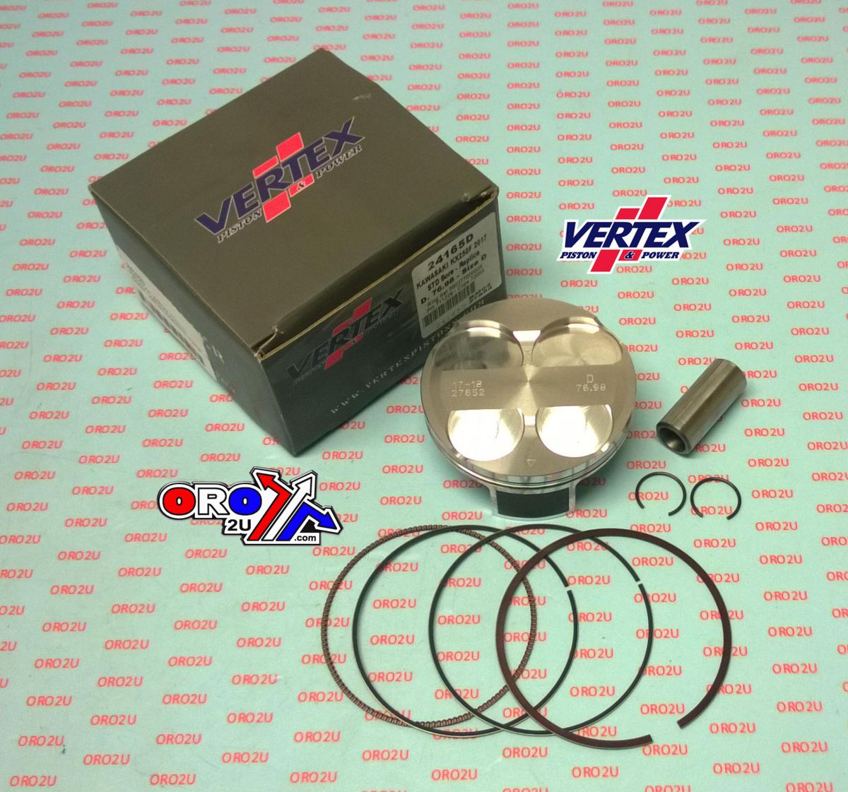 PISTON KIT VERTEX 77.0 A KAWASAKI KXF 250 2017, VERTEX 24165A COMPR 13,7:1