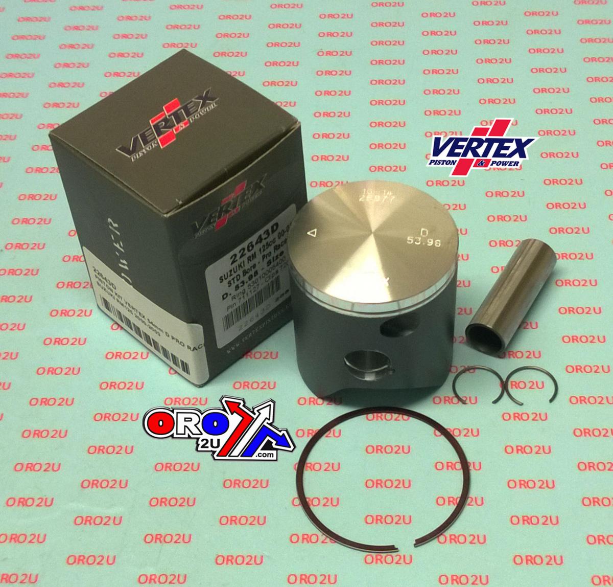 PISTON KIT VERTEX 54.0 C SUZUKI RM125 00- 03 PRO RACE, VERTEX 22643C SINGLE RING