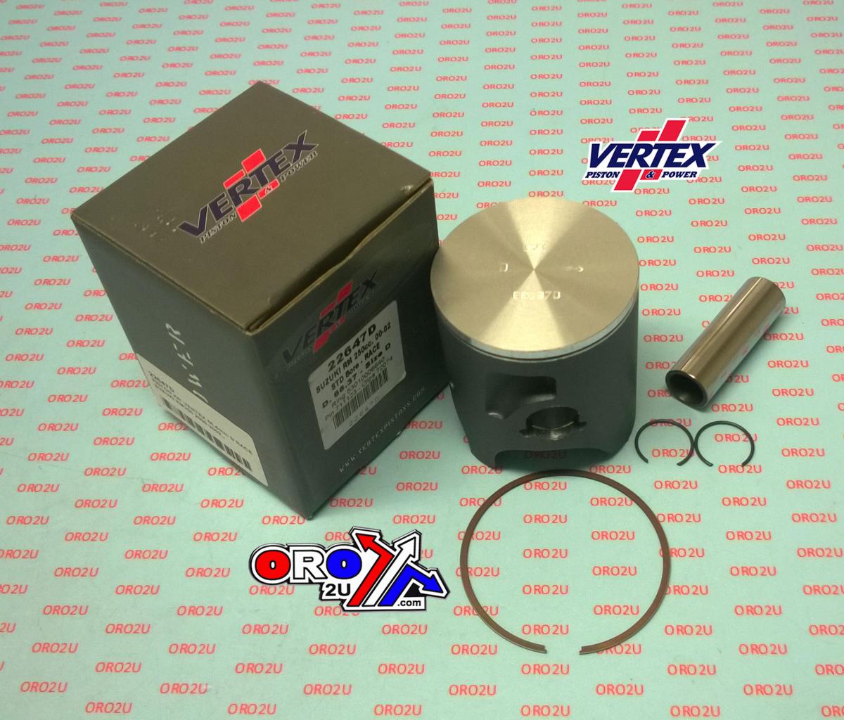 PISTON KIT VERTEX 67.5 SUZUKI RM 250 00-02, VERTEX 22647110 SINGLE RING OS+1.10