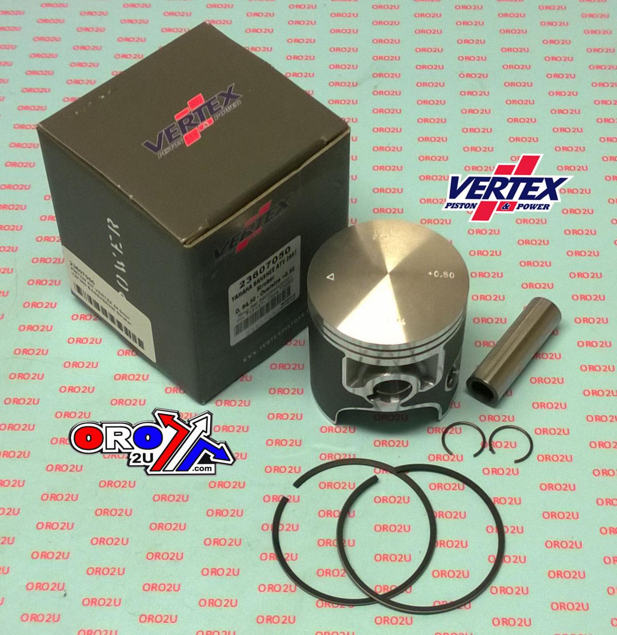 PISTON KIT VERTEX 64.5 YAMAHA YZF 350 BANSHEE >2007, VERTEX 23607050 OS+0.50