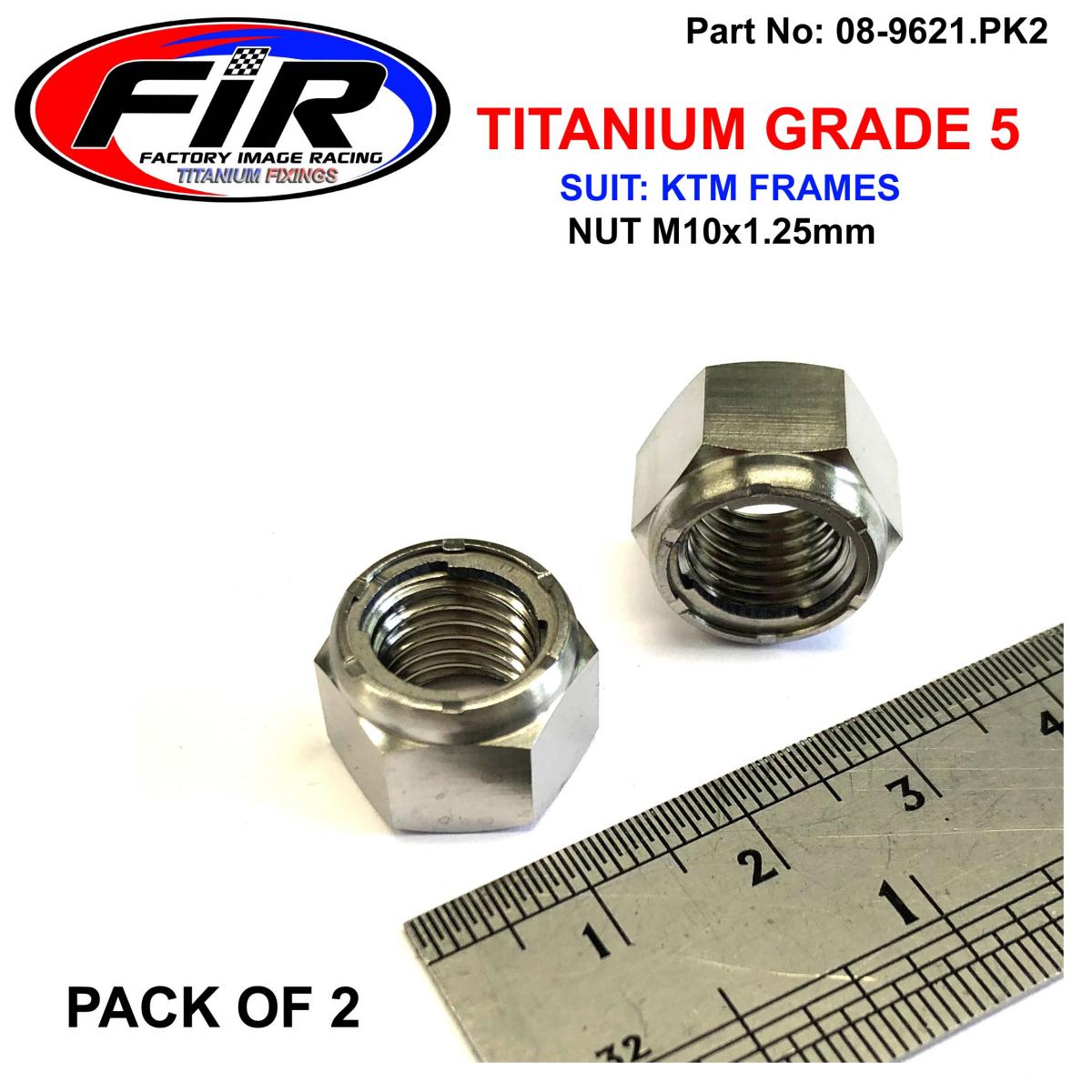 TITANIUM GR5 M10x1.25mm NUT, KTM HUSQ & HUSA / PACK OF 2,  (54310086100)