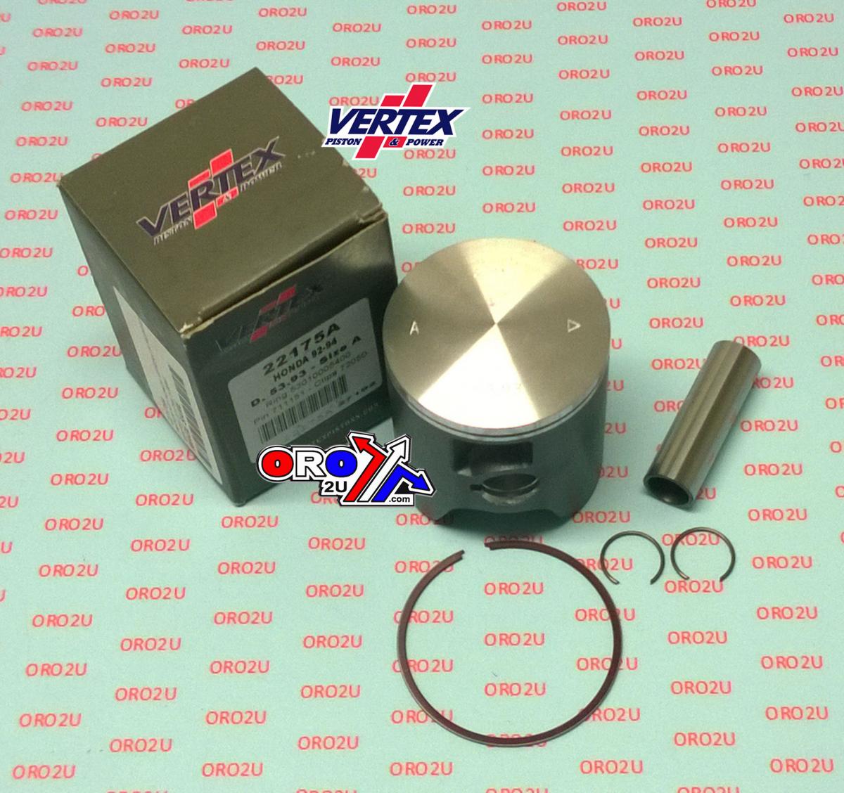 PISTON KIT HONDA RS125cc E 54.00mm, VERTEX 22175E GP 1-RING