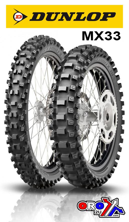 DUNLOP 80/100-12 41M GEOMAX MX33 F, TUBED TYRE