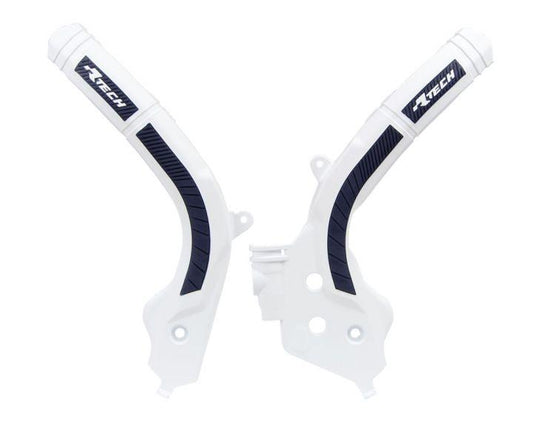 R-TECH WHITE/BLACK GRIPPY FRAME GUARD HUSQVARNA FC/FS/FX/TC/TX 19-20, TE/FE 20>